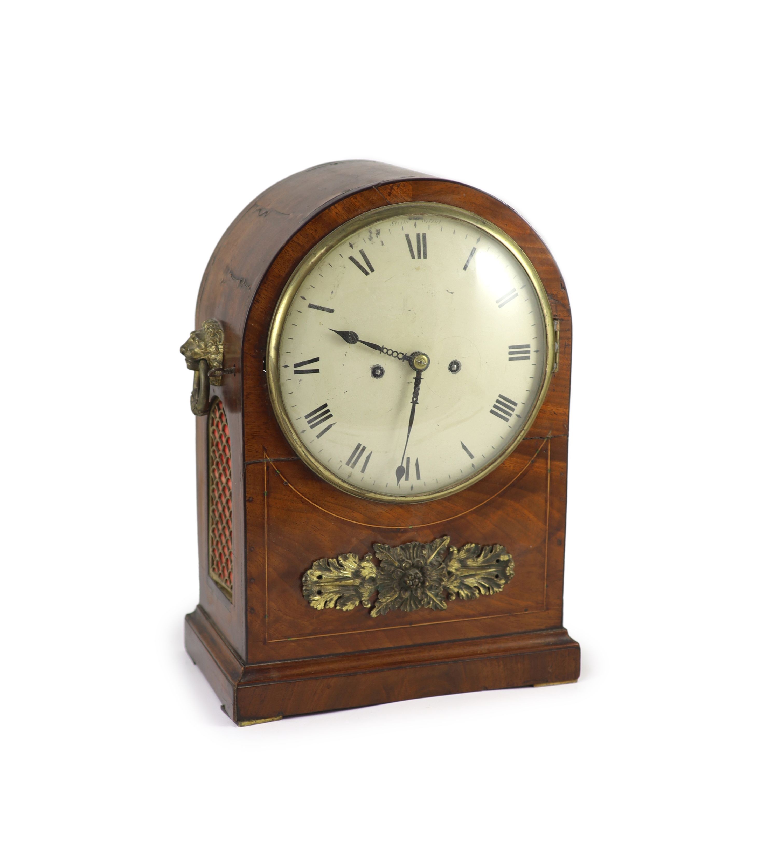 A George III mahogany bracket clock, width 27cm depth 17cm height 39cm